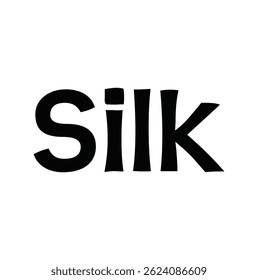 silk text for T-shirt print and other use on white  background.