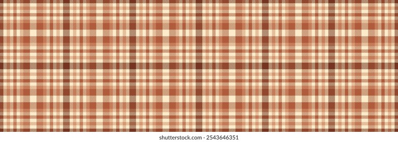 Silk textile check vector, club plaid seamless texture. December fabric background tartan pattern in orange and blanched almond colors palette.