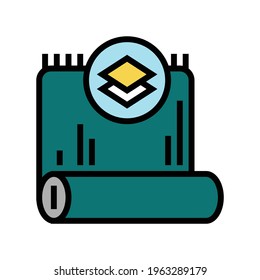 silk textile color icon vector. silk textile sign. isolated symbol illustration
