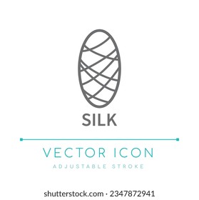 Silk Textile Fiber Vector Line Icon