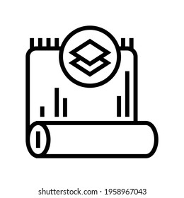 silk textile line icon vector. silk textile sign. isolated contour symbol black illustration