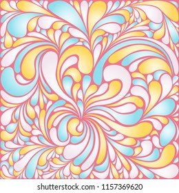 Silk texture fluid shapes, gradient color abstract branches elegant floral pattern, stylized flower organic print, vector ornate background. Ethnic floral shapes stylized organic tile backdrop.