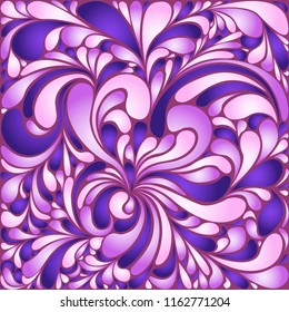 Silk texture fluid shapes, gradient color abstract branches elegant floral pattern, stylized flower organic print, vector ornate background. Awesome floral shapes stylized organic tile background.