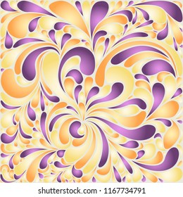 Silk texture fluid shapes, gradient color abstract branches elegant floral pattern, stylized flower organic print, vector ornate background. Spring floral shapes stylized organic tile backdrop.