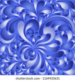 Silk texture fluid shapes, gradient color abstract branches elegant floral pattern, stylized flower organic print, vector ornate background. Cool floral shapes stylized organic tile backdrop.