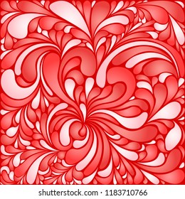 Silk texture fluid shapes, gradient color abstract branches elegant floral pattern, stylized flower organic print, vector ornate background. Retro floral twirls stylized organic tile mosaic.