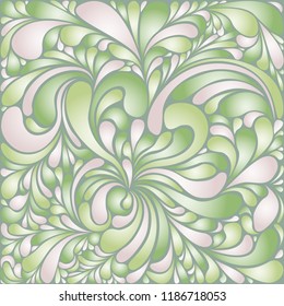 Silk texture fluid shapes, gradient color abstract branches elegant floral pattern, stylized flower organic print, vector ornate background. Cool floral twirls stylized organic tile sample.