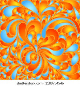 Orange Floral Swirly Shape Vector Background