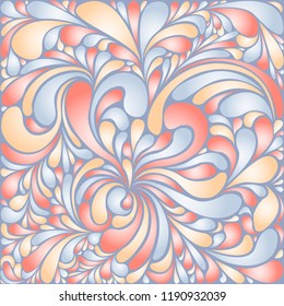 Silk texture fluid shapes, gradient color abstract branches elegant floral pattern, stylized flower organic print, vector ornate background. Retro floral shapes stylized organic tile vector.