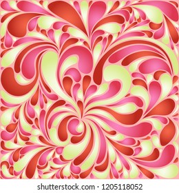 Silk texture fluid shapes, gradient color abstract branches elegant floral pattern, stylized flower organic print, vector ornate background. Vintage floral shapes stylized organic tile template.