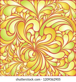 Silk texture fluid shapes, gradient color abstract branches elegant floral pattern, stylized flower organic print, vector ornate background. Cool floral shapes stylized organic tile template.