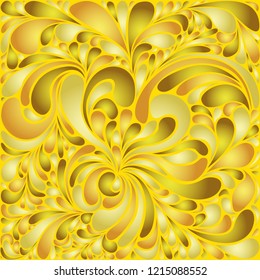 Silk texture fluid shapes, gradient color abstract branches elegant floral pattern, stylized flower organic print, vector ornate background. Royal floral twirls stylized organic tile background.