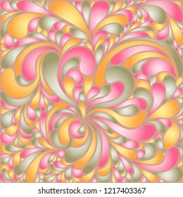 Silk texture fluid shapes, gradient color abstract branches elegant floral pattern, stylized flower organic print, vector ornate background. Cool floral shapes stylized organic tile backdrop.