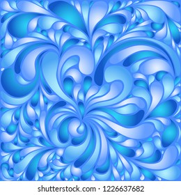 Silk texture fluid shapes, gradient color abstract branches elegant floral pattern, stylized flower organic print, vector ornate background. Classic floral twirls stylized organic tile sample.
