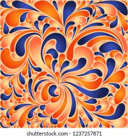 Silk texture fluid shapes, gradient color abstract branches elegant floral pattern, stylized flower organic print, vector ornate background. Bright floral shapes stylized organic tile backdrop.