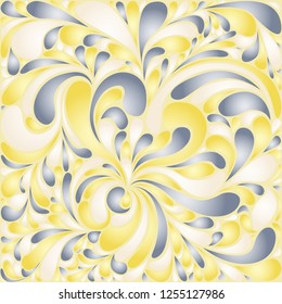 Silk texture fluid shapes, gradient color abstract branches elegant floral pattern, stylized flower organic print, vector ornate background. Cool floral twirls stylized organic tile backdrop.