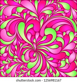 Silk texture fluid shapes, gradient color abstract branches elegant floral pattern, stylized flower organic print, vector ornate background. Spring floral shapes stylized organic tile template.