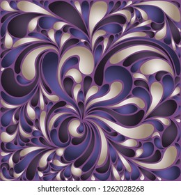 Silk texture fluid shapes, gradient color abstract branches elegant floral pattern, stylized flower organic print, vector ornate background. Bright floral shapes stylized organic tile background.