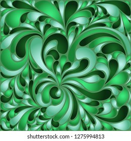 Silk texture fluid shapes, gradient color abstract branches elegant floral pattern, stylized flower organic print, vector ornate background. Vintage floral shapes stylized organic tile vector.