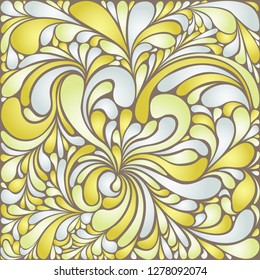 Silk texture fluid shapes, gradient color abstract branches elegant floral pattern, stylized flower organic print, vector ornate background. Spring floral shapes stylized organic tile template.