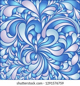 Silk texture fluid shapes, gradient color abstract branches elegant floral pattern, stylized flower organic print, vector ornate background. Cool floral twirls stylized organic tile background.