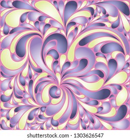 Silk texture fluid shapes, gradient color abstract branches elegant floral pattern, stylized flower organic print, vector ornate background. Luxury floral twirls stylized organic tile template.