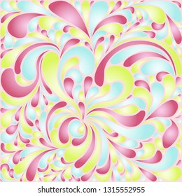 Silk texture fluid shapes, gradient color abstract branches elegant floral pattern, stylized flower organic print, vector ornate background. Beautiful floral twirls stylized organic tile vector.