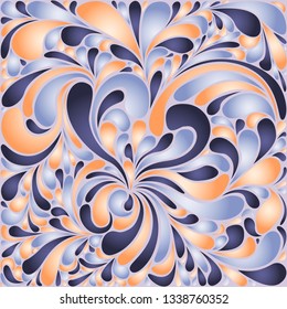 Silk texture fluid shapes, gradient color abstract branches elegant floral pattern, stylized flower organic print, vector ornate background. Fresh floral shapes stylized organic tile sample.