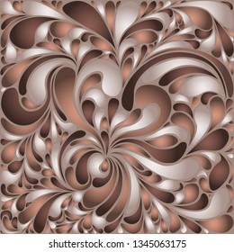 Silk texture fluid shapes, gradient color abstract branches elegant floral pattern, stylized flower organic print, vector ornate background. Modern floral twirls stylized organic tile template.