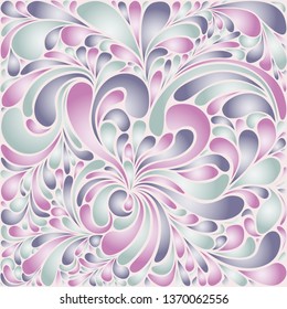 Silk texture fluid shapes, gradient color abstract branches elegant floral pattern, stylized flower organic print, vector ornate background. Decorative floral shapes stylized organic tile background.
