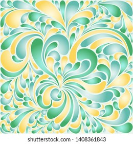Silk texture fluid shapes, gradient color abstract branches elegant floral pattern, stylized flower organic print, vector ornate background. Creative floral shapes stylized organic tile background.