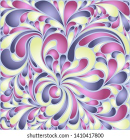 Silk texture fluid shapes, gradient color abstract branches elegant floral pattern, stylized flower organic print, vector ornate background. Smooth floral shapes stylized organic tile vector.