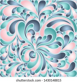 Silk texture fluid shapes, gradient color abstract branches elegant floral pattern, stylized flower organic print, vector ornate background. Royal floral shapes stylized organic tile sample.