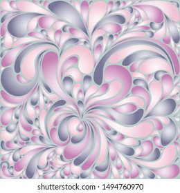 Silk texture fluid shapes, gradient color abstract branches elegant floral pattern, stylized flower organic print, vector ornate background. Cool floral twirls stylized organic tile sample.