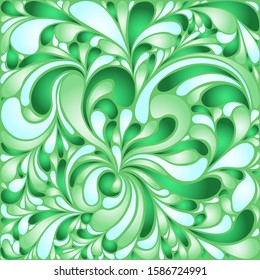 Silk texture fluid shapes, gradient color abstract branches elegant floral pattern, stylized flower organic print, vector ornate background. Modern floral twirls stylized organic tile background.