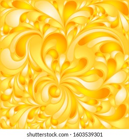 Silk texture fluid shapes, gradient color abstract branches elegant floral pattern, stylized flower organic print, vector ornate background. Decorative floral twirls stylized organic tile template.