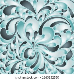 Silk texture fluid shapes, gradient color abstract branches elegant floral pattern, stylized flower organic print, vector ornate background. Graphic floral twirls stylized organic tile backdrop.