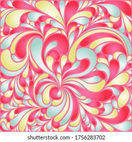 Silk texture fluid shapes, gradient color abstract branches elegant floral pattern, stylized flower organic print, vector ornate background. Luxury floral twirls stylized organic tile sample.