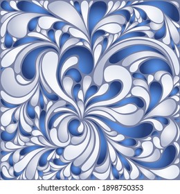 Silk texture fluid shapes, gradient color abstract branches elegant floral pattern, stylized flower organic print, vector ornate background. Ethnic floral twirls stylized organic tile sample.