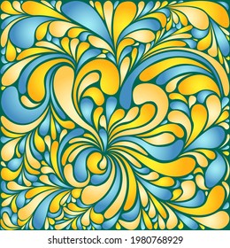 Silk texture fluid shapes, gradient color abstract branches elegant floral pattern, stylized flower organic print, vector ornate background. Luxury floral twirls stylized organic tile sample.