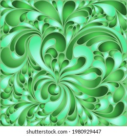 Silk texture fluid shapes, gradient color abstract branches elegant floral pattern, stylized flower organic print, vector ornate background. Cool floral twirls stylized organic tile vector.