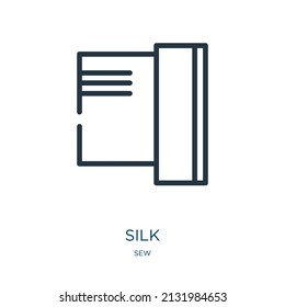 silk thin line icon. textile, fabric linear icons from sew concept isolated outline sign. Vector illustration symbol element for web design and apps.