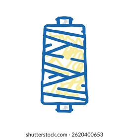 Vector de boceto de icono de doodle de hilo de seda. signo de hilo de seda. ilustración de símbolo aislado