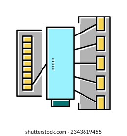 silk thread production industry machine color icon vector. silk thread production industry machine sign. isolated symbol illustration