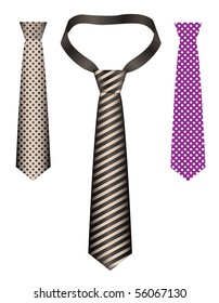 silk tie with patterns - vector