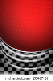 Silk tissue in checkered on a red background, vector illustration 10eps