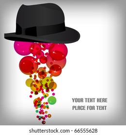Silk top hat with abstract design elements