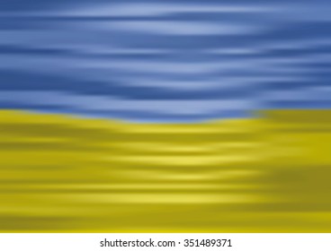 Silk Ukrainian flag waving in the wind. Vector illustration.