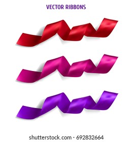 Silk vector colorful ribbins made with gradient mesh.