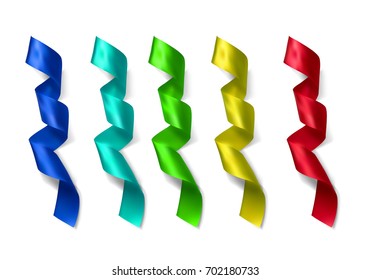 Silk vector colorful ribbins made with gradient mesh isolated on white background.